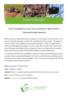 ECA Presents Subject Spotlight: Fauna Investigations in EIA: are we asking the right question?